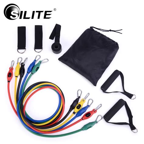 SILITE Fitness Equipment Pull Rope Resistance Bands Crossfit Exercise Bands 11pcs/set Sport ...