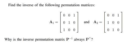 Solved Find the inverse of the following permutation | Chegg.com