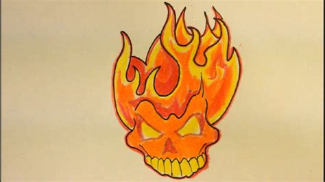 The Best 14 Easy Cool Fire Skull Drawing - fronttrendbook