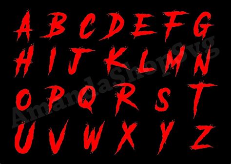 Scary Font SVG, Scary Alphabet Svg, Horror Font Svg, Horror Font Clipart, Horror Svg, Hallowen ...