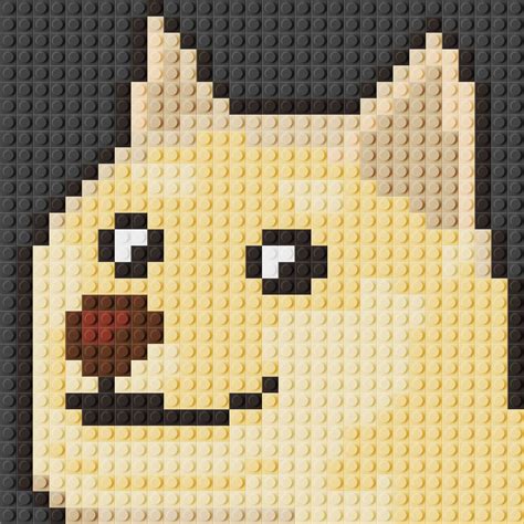 Doge Meme Pixel Art Brick Mosaic