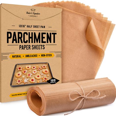 Parchment Paper Baking Sheets by Baker's Signature | Precut Non-Stick