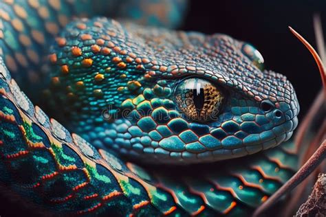 Beautiful Colorful Snake, Brazilian Rainbow Boa. Neural Network AI Generated Stock Illustration ...