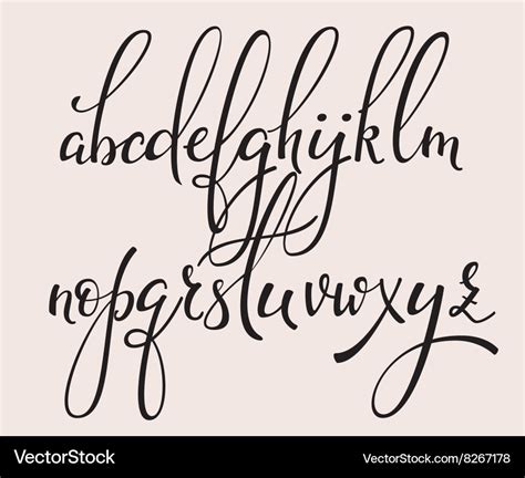 Handwritten brush style calligraphy cursive font Vector Image