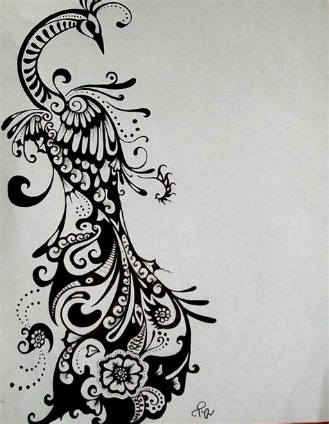 Peacock Tattoo Outline