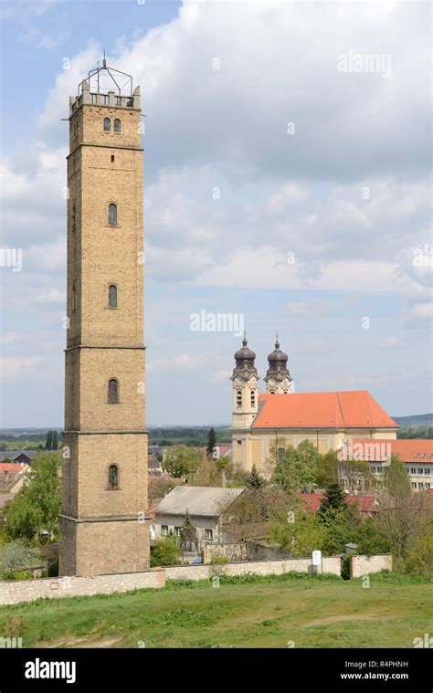 The 40-meter-high shut-tower in Tata (Hungary Stock Photo - Alamy