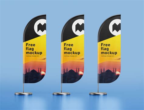 Free Promotional Winder Feather Flag Banner Mockup PSD Set - Good Mockups