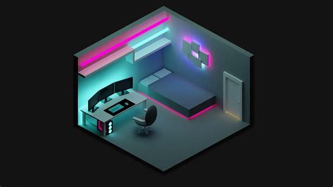 First attempt isometric room. Bedroom setup, Game room, Small game rooms, Gamer Room HD ...