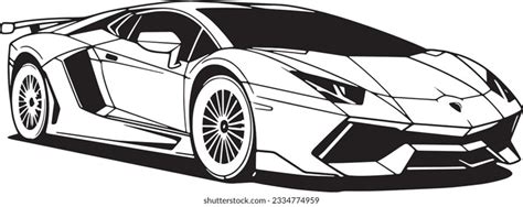 12 Line Art Lamborghini Car Stock Vectors and Vector Art | Shutterstock