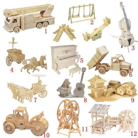 DIY 3D Jigsaw Wood Craft Kits Realistic Wooden Model Puzzles Toys Gifts for Kids | eBay