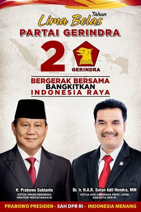 HUT Ke-15 Partai Gerindra, SAH Pasang 100 Billboard, Minta Kader Bergerak Jadikan Prabowo Presiden