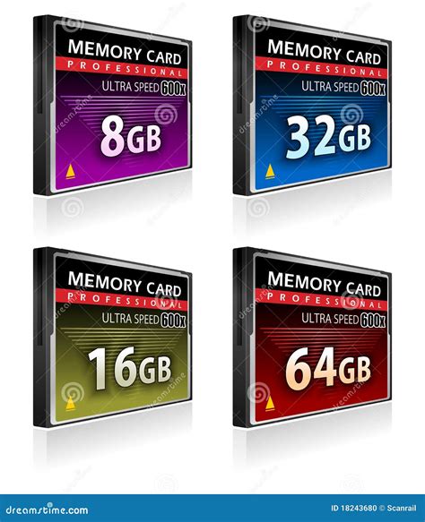 Set of CompactFlash Memory Cards Stock Vector - Illustration of multimedia, gigabyte: 18243680