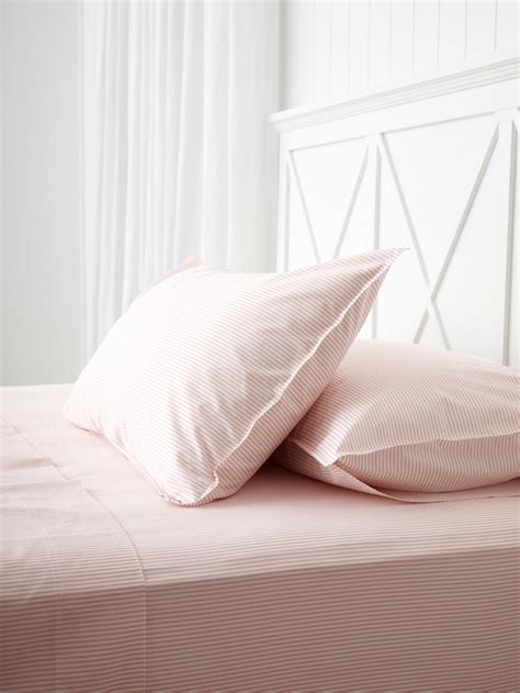 Purity Organic Cotton Sheet Set in Pink Stripe | Wallace Cotton NZ