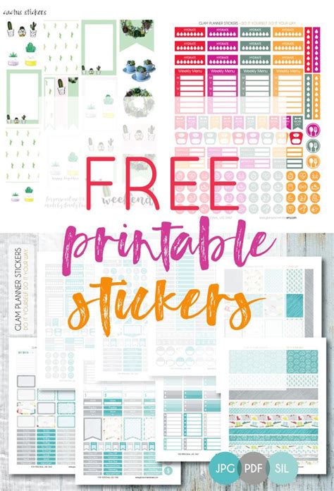 Free Printable Stickers | Free printable planner stickers, Free printable stickers, Printable ...