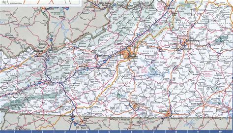 Map of Virginia state,Free highway road map VA with cities towns counties