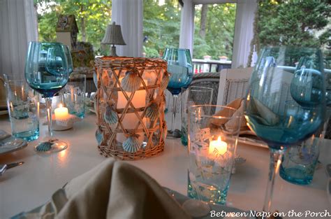 A Beach Themed Table Setting with a Starfish Napkin Fold