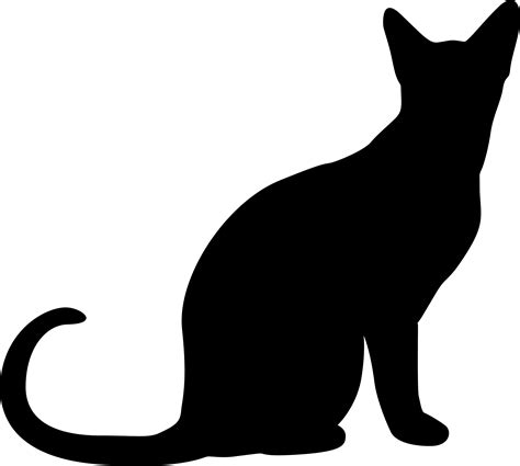 Clipart - Sitting Cat Silhouette