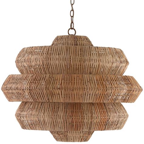 Currey and Company Geometric Rattan Chandelier