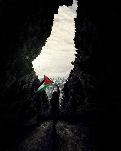 Download Cave View Of Palestine Flag Wallpaper | Wallpapers.com