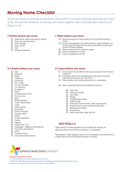 Moving Home Checklist - How to create a Moving Home Checklist? Download this Moving Home ...