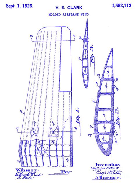 1925 Airplane Wing Patent Blueprint Photograph by Jon Neidert - Pixels