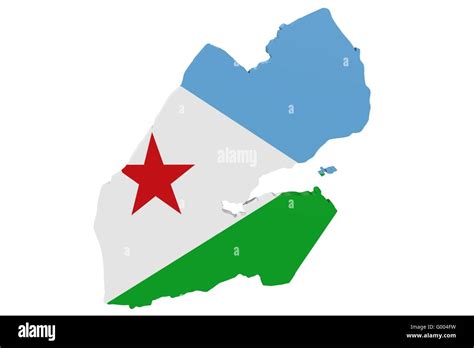 Djibouti Flag Map Stock Photo - Alamy