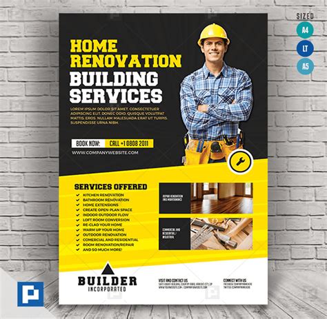 Construction Company Services Flyer - PSDPixel