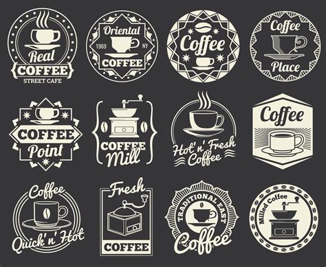 Vintage coffee shop and cafe logos, badges and labels By Microvector | TheHungryJPEG