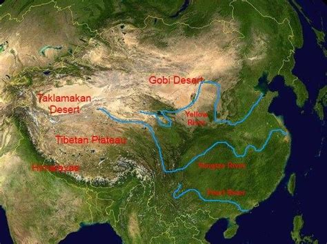 Physical Map of China: Mountains, Rivers, Deserts, Plateaus | China map ...