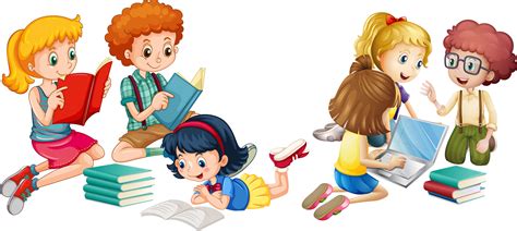 Children Reading Books Clipart Png Download 5738816 Pinclipart | Images and Photos finder