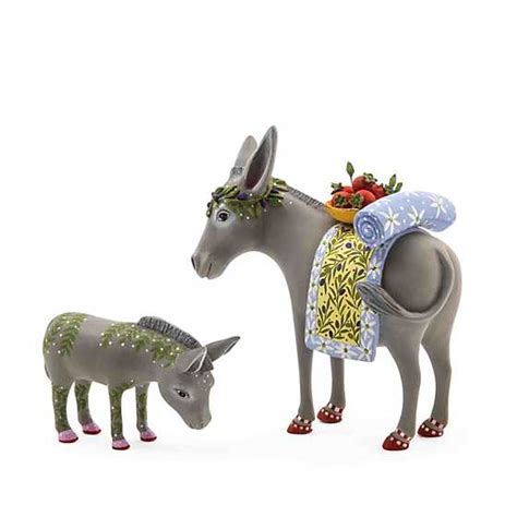 MacKenzie-Childs | Patience Brewster Nativity Mother & Baby Donkey Figures