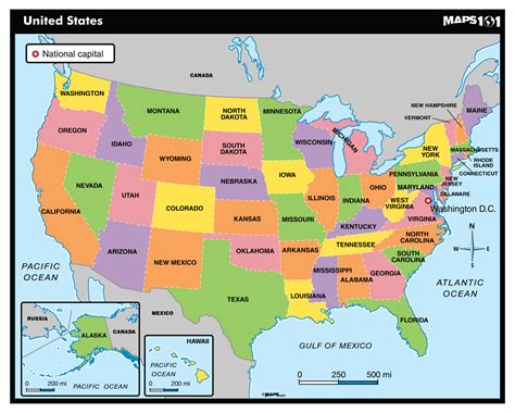 Primary Level: United States Political Map | Maps.com.com