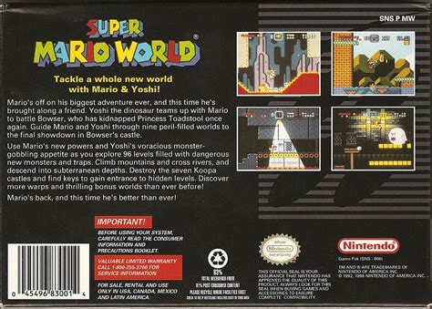 Super Mario World (1990) SNES box cover art - MobyGames