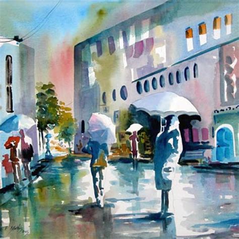 Watercolor Rain at PaintingValley.com | Explore collection of Watercolor Rain