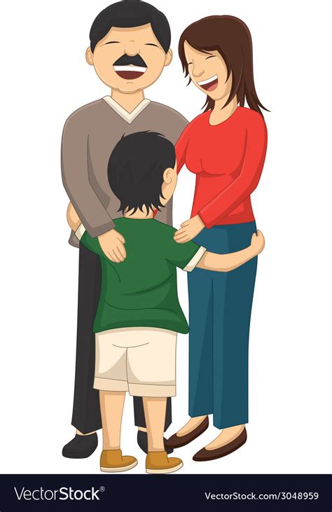 A little boy hugging parent Royalty Free Vector Image