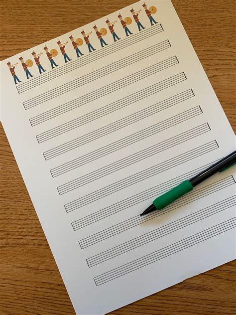 MARCHING BAND Printable Sheet Music Paper Instant Download Blank Staff ...