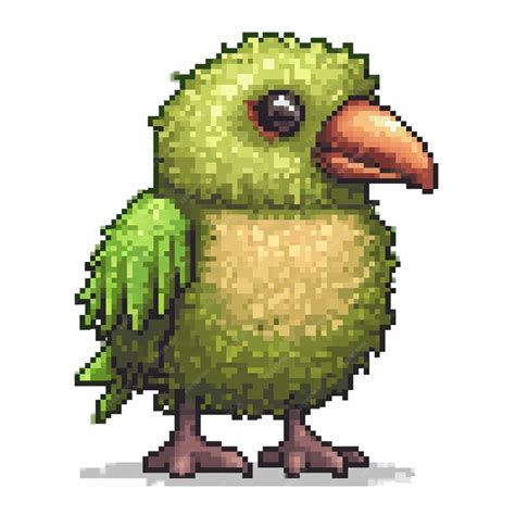 Premium Photo | A pixel cute baby kakapo illustration