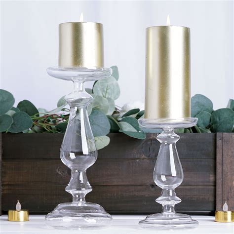 Eastland Unique Mercury Glass Pillar Candle Holder Set Of 3 Sizes ...