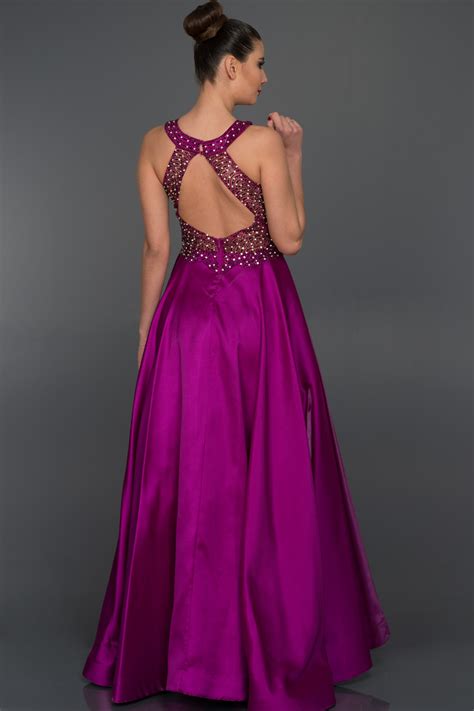 Long Fuchsia Evening Dress ABU529 | Abiyefon.com