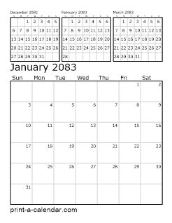 Download 2083 Printable Calendars