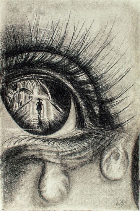 Tears in eyes Drawing by Sheetal Jain - Fine Art America