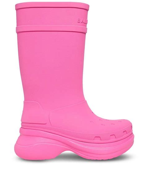 Balenciaga X Crocs Platform Boots in Pink | Lyst