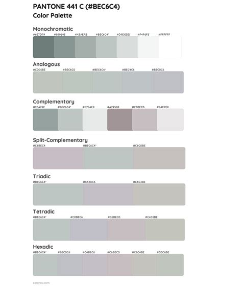 PANTONE 441 C color palettes - colorxs.com