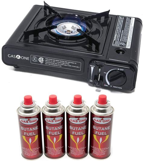 Gas ONE GS-1000 7,650 BTU Portable Butane Gas Stove Automatic Ignition with Carrying Case, CSA ...