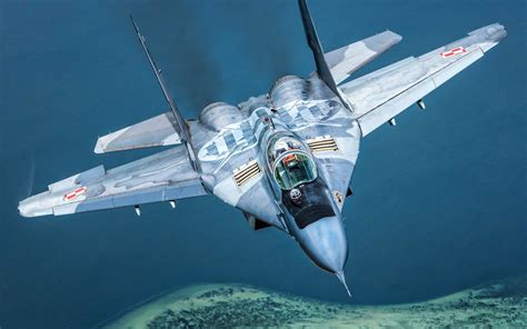 Download wallpapers MiG-29, Polish Air Force, Fulcrum, jet fighter, LWF, Polish Army, Flying MiG ...