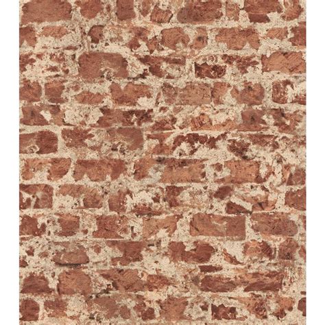 Washington Wallcoverings Faux Brick Wallpaper-446289 - The Home Depot