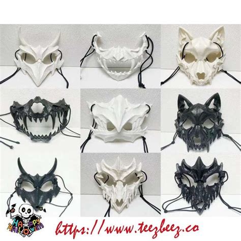 Therian Wolf Skull Mask Black / White / Luminous Resin Mask - Etsy ...