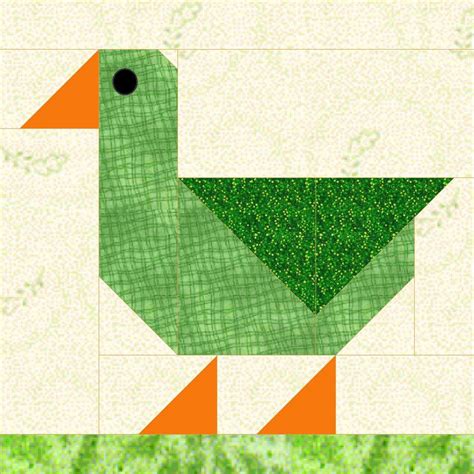 Patch Duck Quilt Block Digital Download - Etsy | Bird quilt blocks, Animal quilts, Quilt patterns