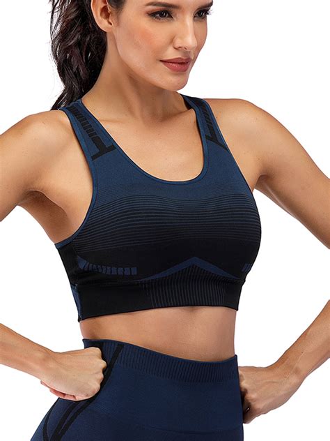 Women's Wirefree Yoga Bra Plus Size Sports Bra Racerback Top Work Out ...