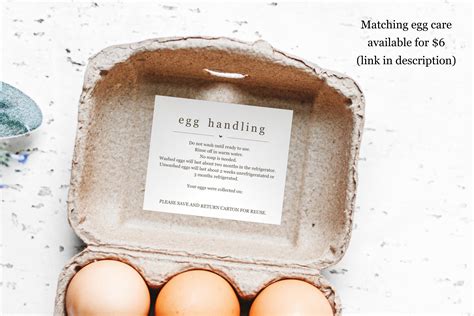 Egg Carton Label Template - Printable Sticker, Personalize for Farm or Coop, Custom Gift ...